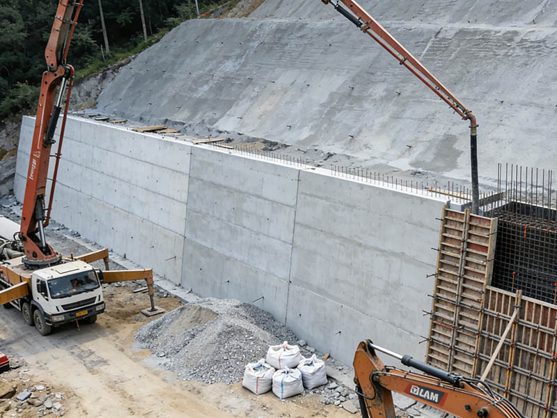 基础边坡挡墙加固